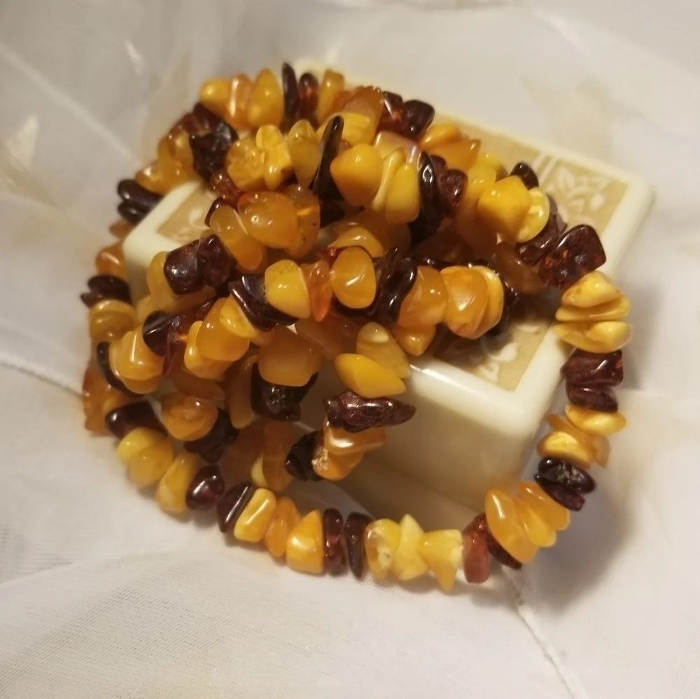 VTG Raw Butterscotch Rootbeer Amber Necklace - Picture 6 of 8
